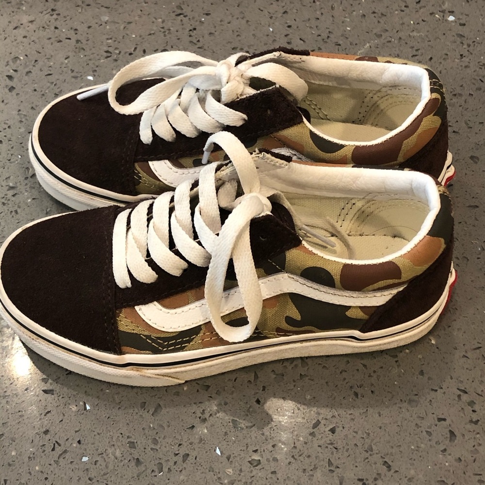 Size 13 boys brown camo vans
